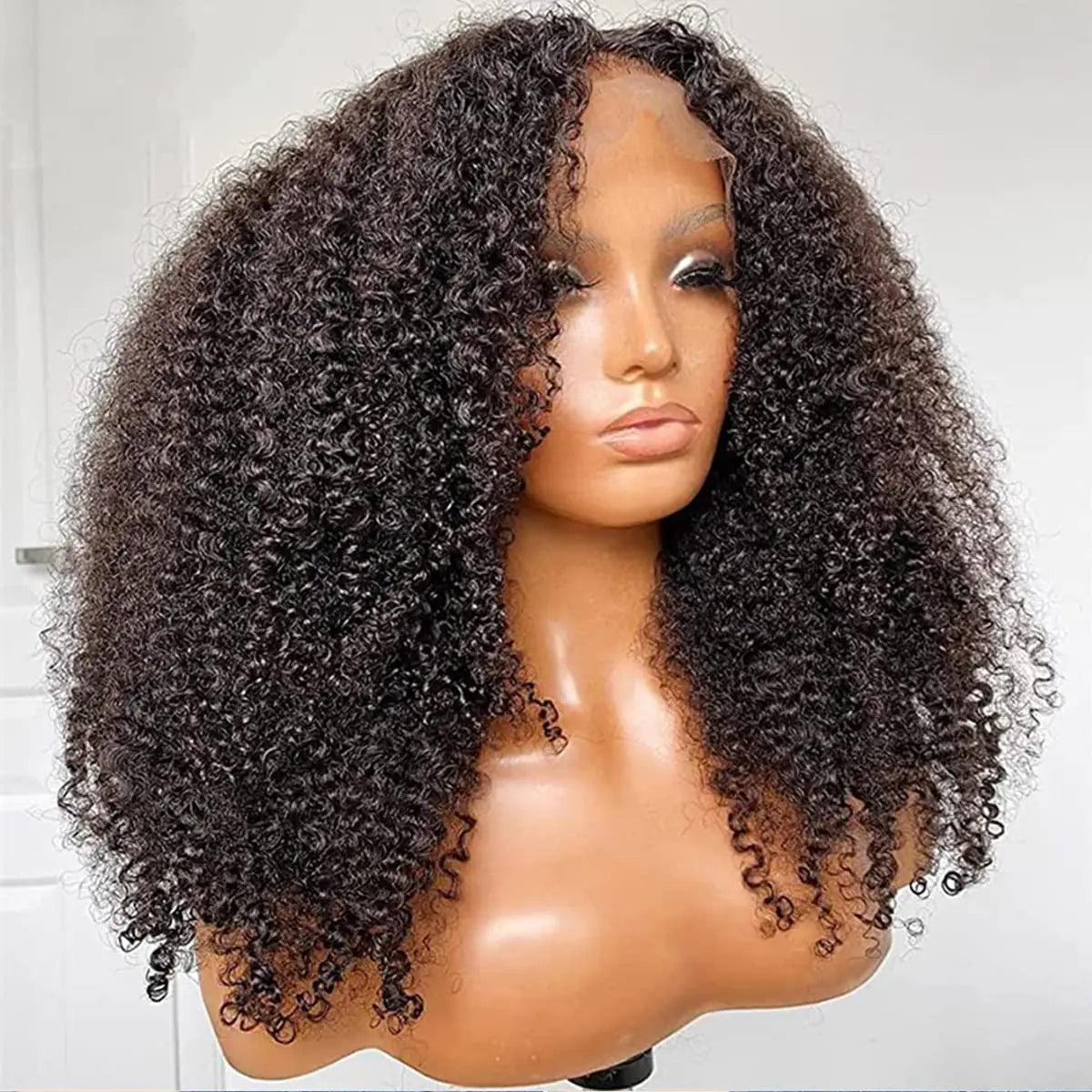 Skouty Kinkycurly Wig Human Hair 13x4 Lace Front Wigs 180 Density Glueless Wigs Human Hair Pre Plucked Brazilian Kinky Straight Wig Lace Frontal Wigs for Black Women Virgin Human Hair Wig(18 Inch)