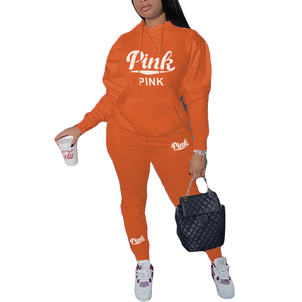 Casual Pink Sweatshirt Set