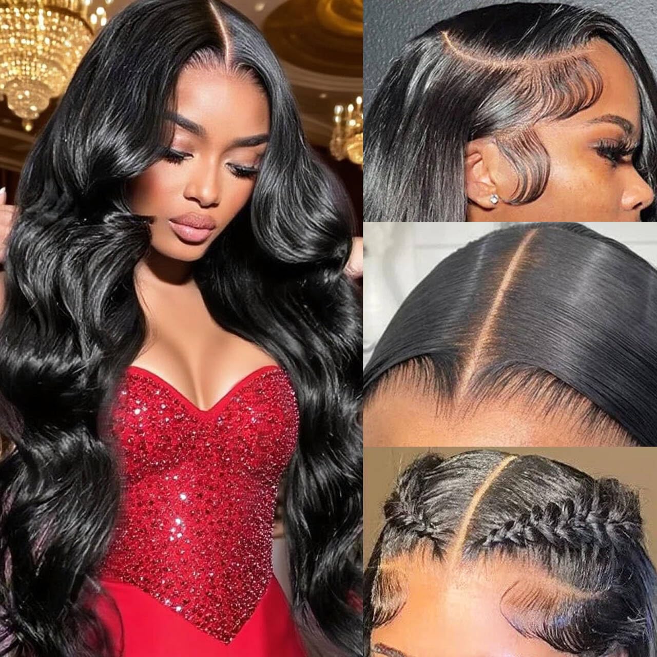 Lala Body Wave 100% Human Hair Lace Frontal Wigs 13X6 Lace Front Wig 28inches