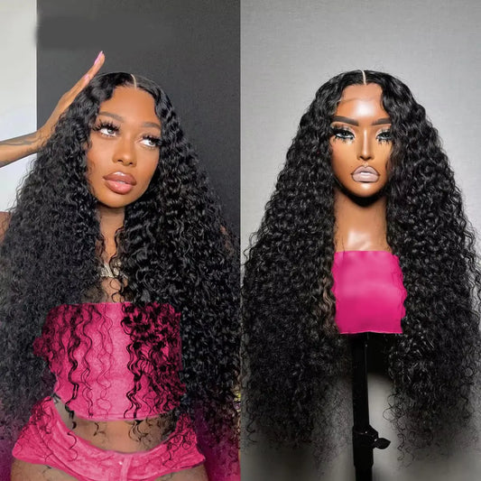 Deep Wave 100% Brazilian Human Hair Lace Frontal Wig