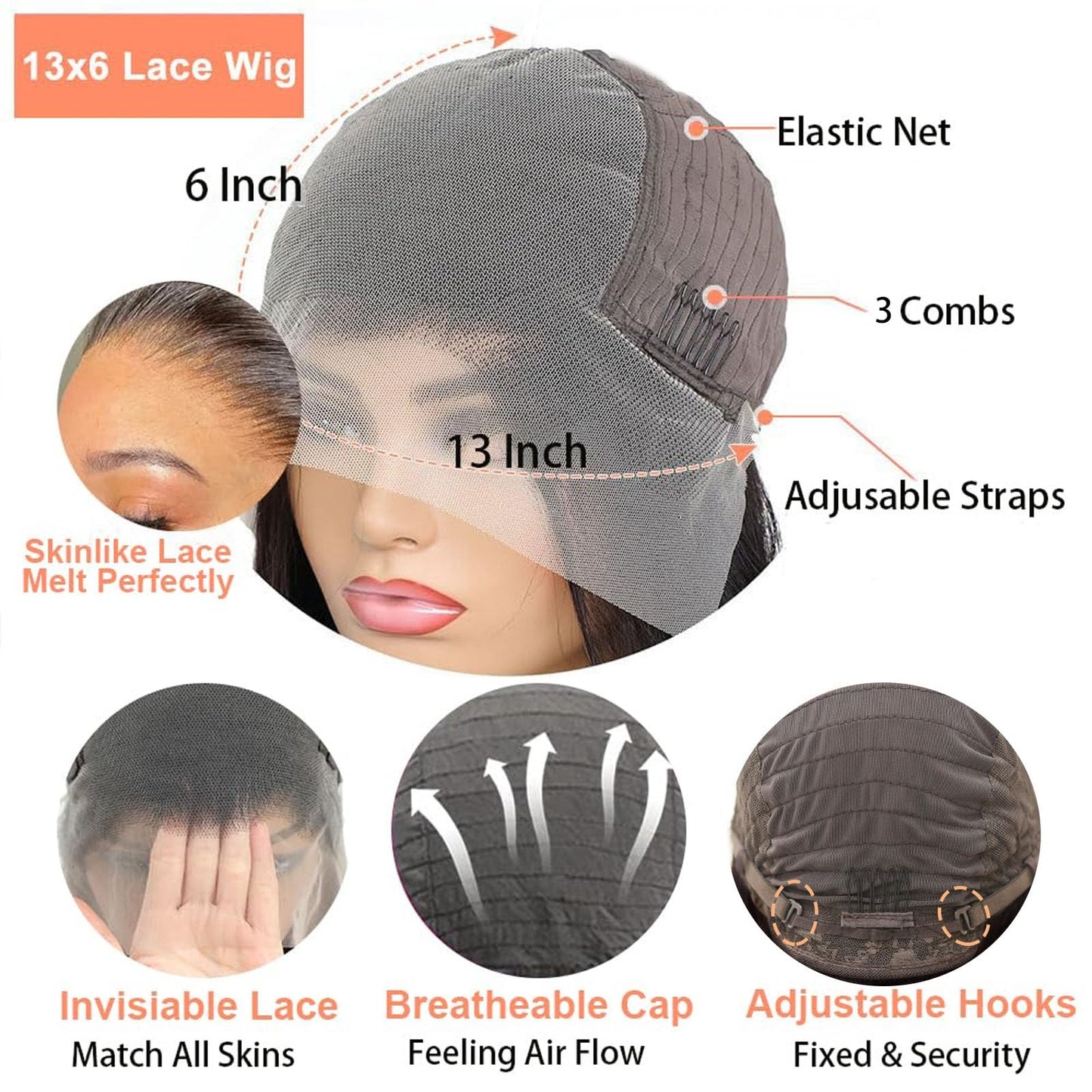 Lala Body Wave 100% Human Hair Lace Frontal Wigs 13X6 Lace Front Wig 28inches