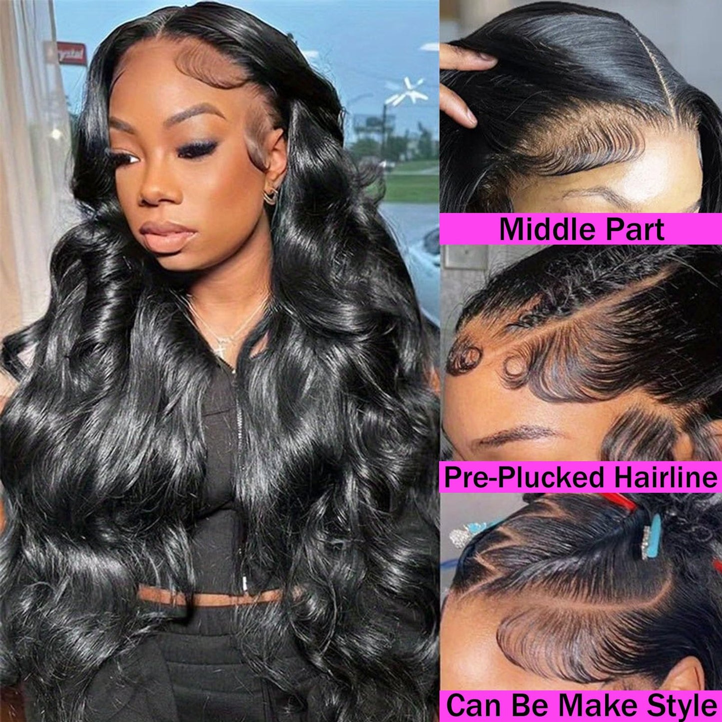 Lala 250% Density Body Wave 13x6 Lace Frontal Wig 100% Human Hair 13X4 Full Lace Front Wig For Women 100% Human Hair Wigs