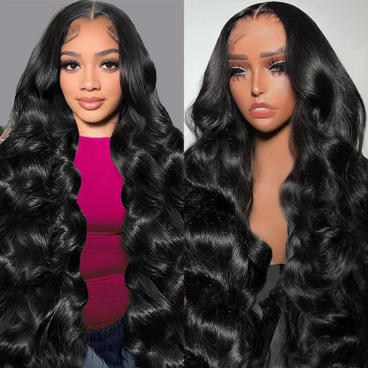 Lala Hair Body Wave Lace Front Wigs Human Hair 28 Inch 180% Density 13x4 HD Transparent Lace Frontal Wigs Human Hair Pre Plucked With Baby Hair Body Wave Glueless Human Hair Wigs Free Part Natural Color