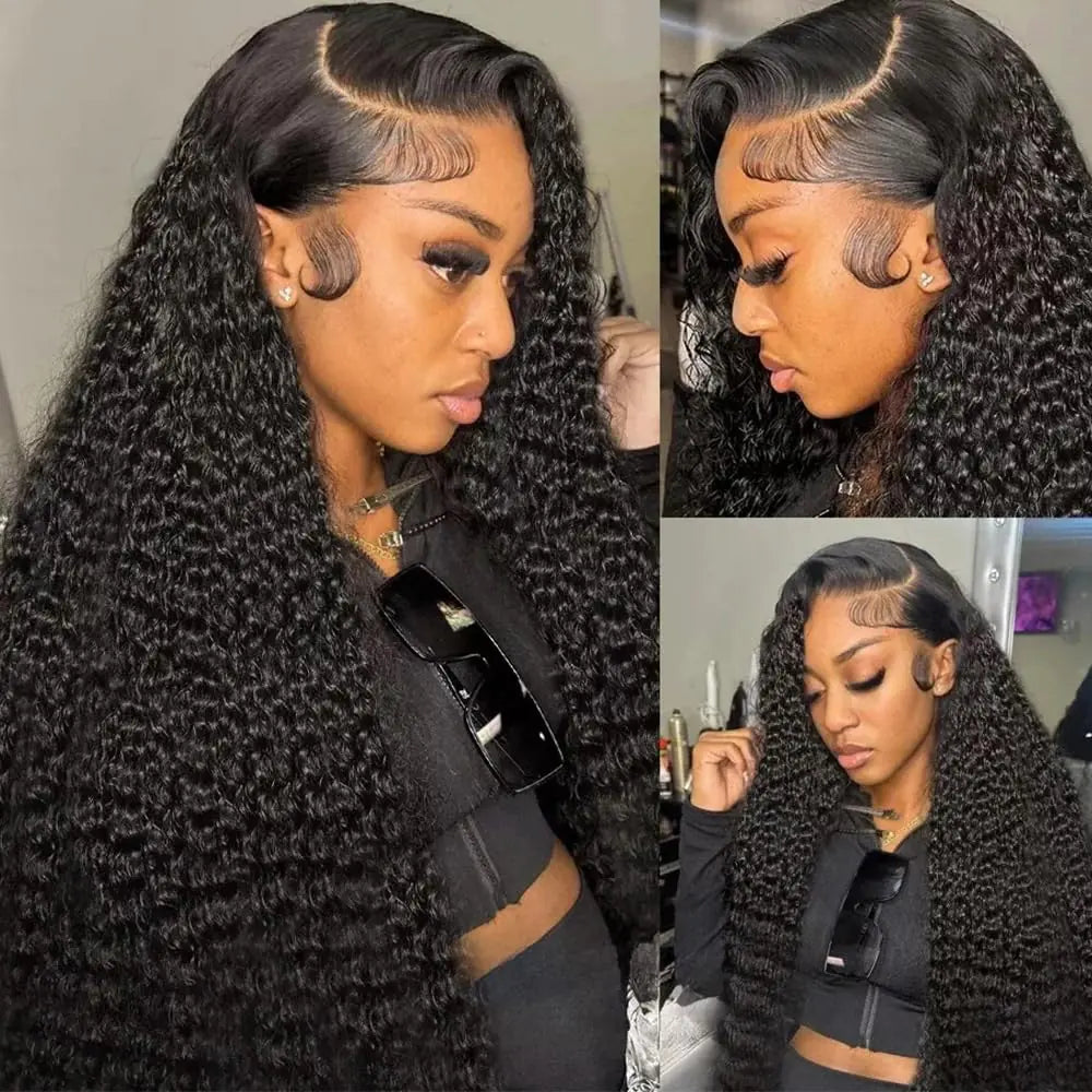 Lala Hair Deep Wave Lace Front Wigs Human Hair 200 Density 13x6 HD Lace Front Wigs Human Hair Pre Plucked Deep Curly Human Hair Glueless Wig Wet and Wavy Human Hair Lace Front Wigs for Women