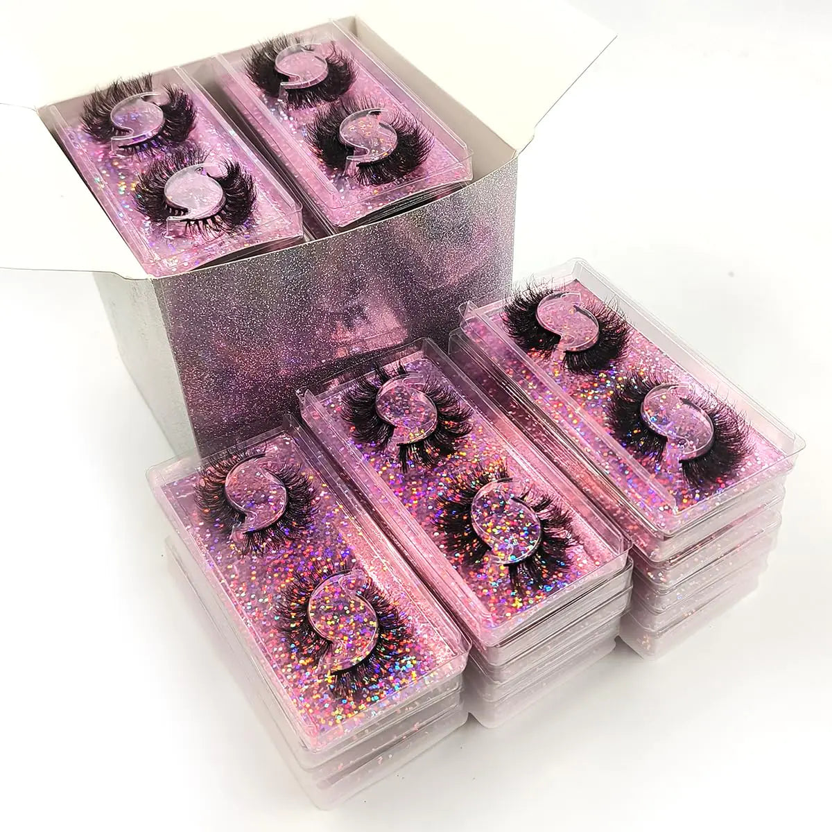 Lala's Fluffy False Eyelashes 12-15mm Natural Look Lashes 10 Styles Faux Mink Lashes Bulk Total 40 pairs