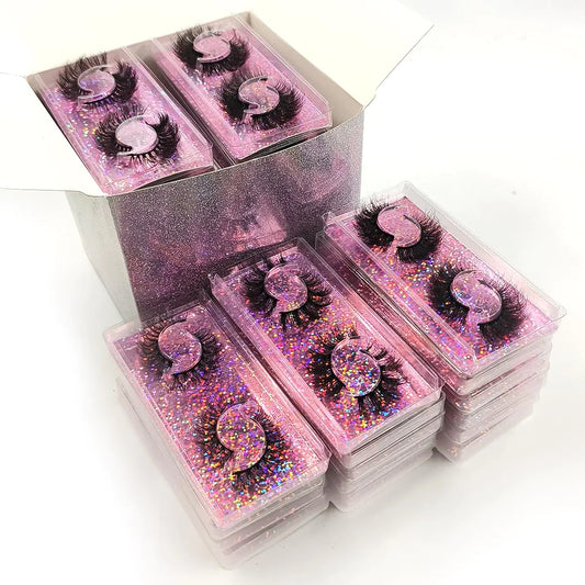 Lala's Fluffy False Eyelashes 12-15mm Natural Look Lashes 10 Styles Faux Mink Lashes Bulk Total 40 pairs