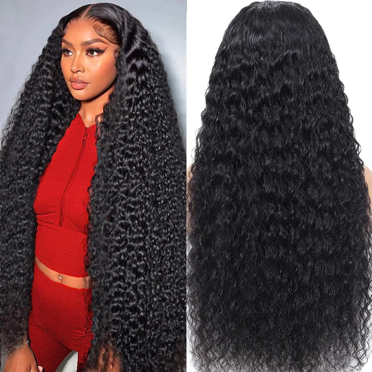 Lala Hair Deep Wave Lace Front Wigs Human Hair 13x6 Lace Front Wigs Human Hair Deep Curly Human Hair Wig HD lace Frontal Wigs for Black Women Pre Plucked with Baby Hair Natural Color 32 Inch