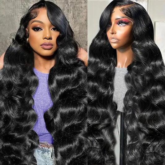 32 Inch 13x6 Body Wave Lace Front Wigs Human Hair Pre Plucked 200% Density HD Lace Frontal Wigs Human Hair For Women 10A Body Wave Glueless Wigs Human Hair With Baby Hair